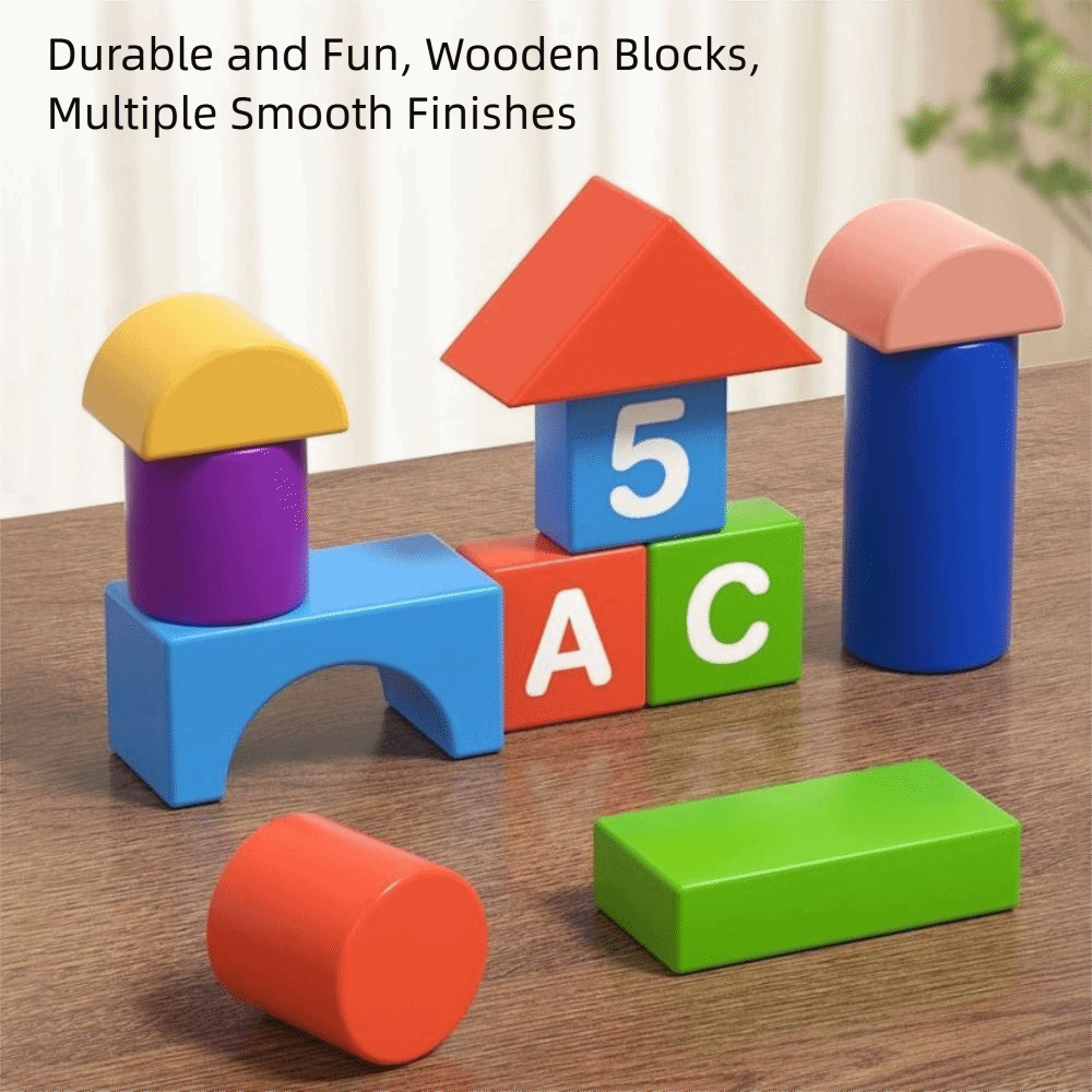 Wooden Blocks Stacking - Wooden Wooden Building Blocks Early Learning