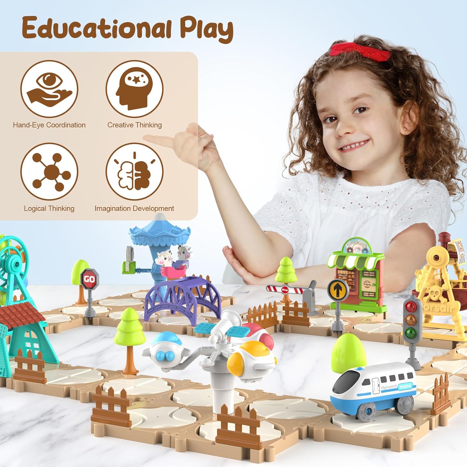 DIY Puzzle Track Car Set Assem - đánh giá và giá Kids Toys Learning