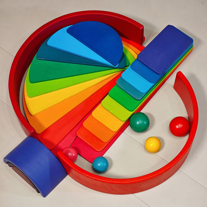Wooden Rainbow Block Colorful  - đánh giá và giá Wooden Blocks Stacking