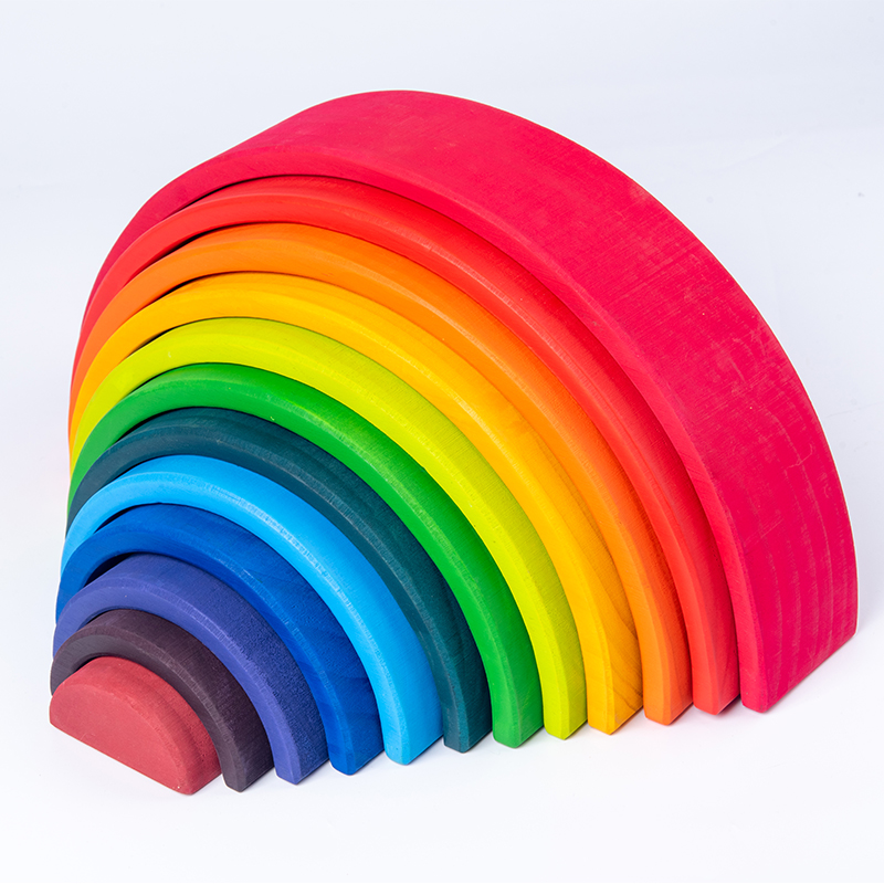 Wooden Rainbow Block Colorful  - đánh giá và giá Wooden Blocks Stacking