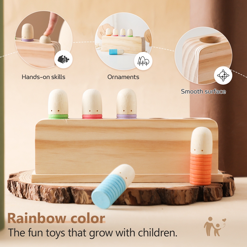 Montessori Toys Baby Wooden Bo - đánh giá và giá Wooden Blocks Stacking