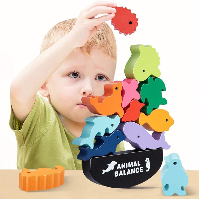 New Children Montessori Wooden - đánh giá và giá Wooden Blocks Stacking