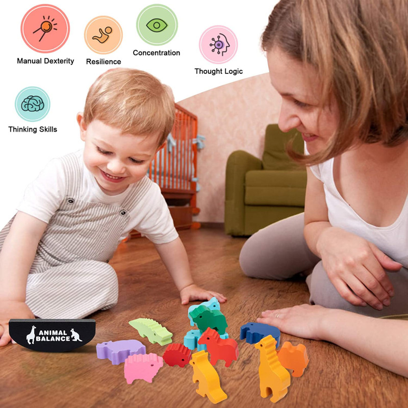 New Children Montessori Wooden - đánh giá và giá Wooden Blocks Stacking
