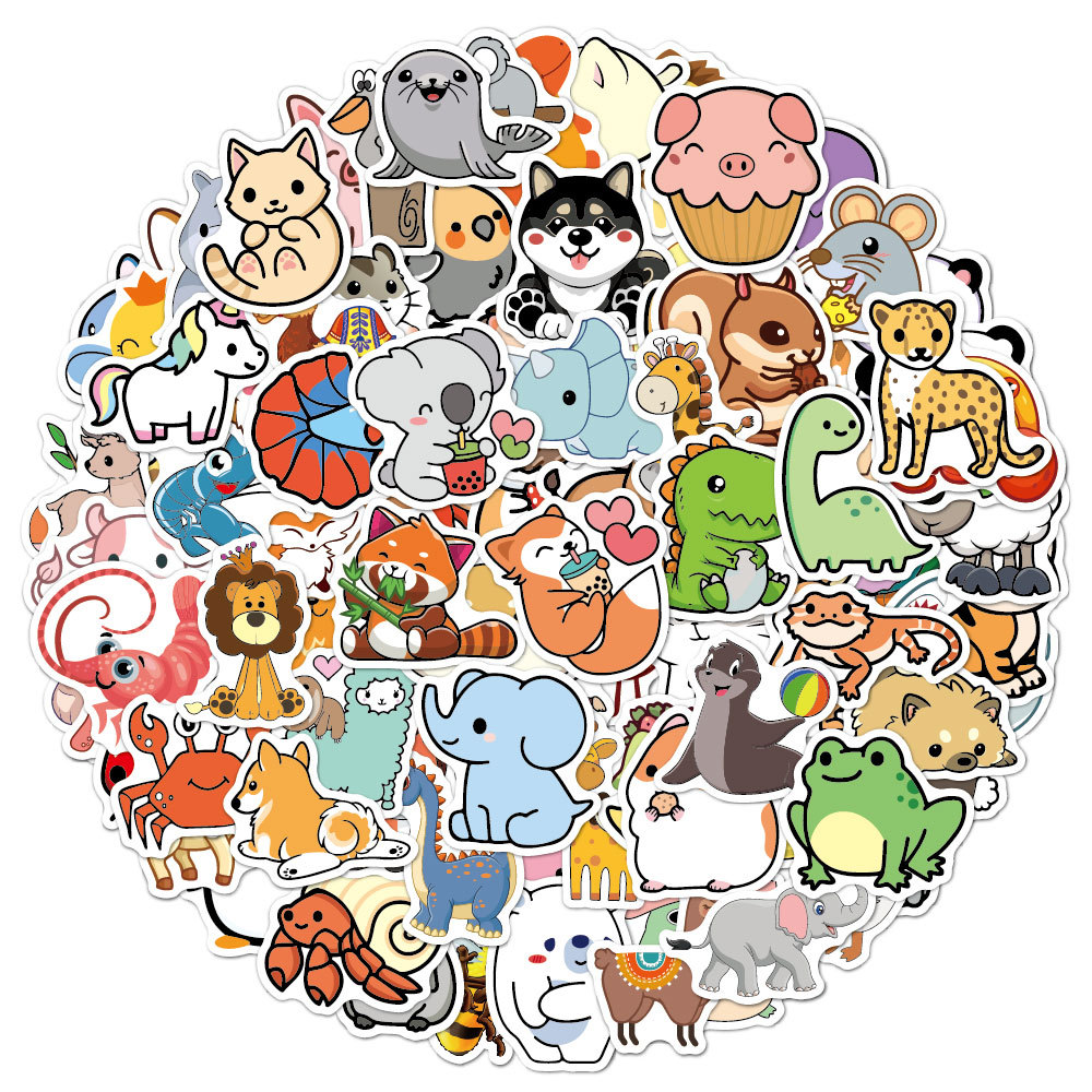 100pcs Funny Animal Stickers C - đánh giá và giá Kids Toys Logo