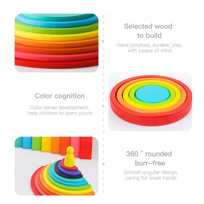 Montessori Đồ Chơi Xếp Hình Kh - đánh giá và giá Wooden Blocks Stacking