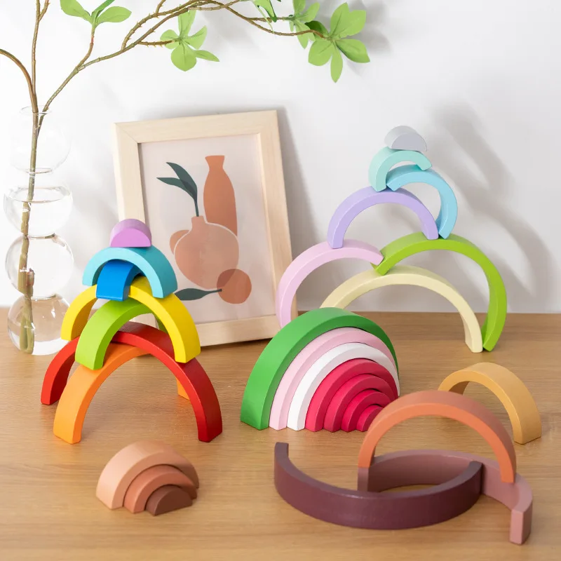 Mới Trẻ Em Montessori Cây Cầu  - đánh giá và giá Wooden Blocks Stacking