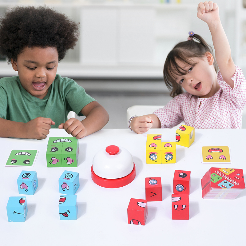 Kids Face Change Cube Game Mon - đánh giá và giá Wooden Blocks Stacking