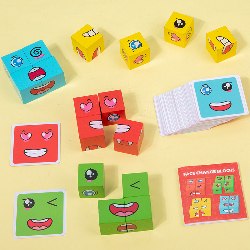 Kids Face Change Cube Game Mon - đánh giá và giá Wooden Blocks Stacking