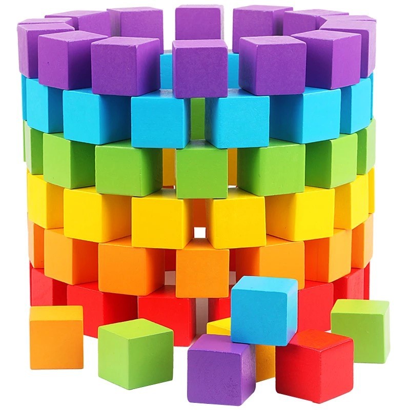 30Pcs/lot 2X2CM Wooden Colorfu - đánh giá và giá Wooden Blocks Stacking