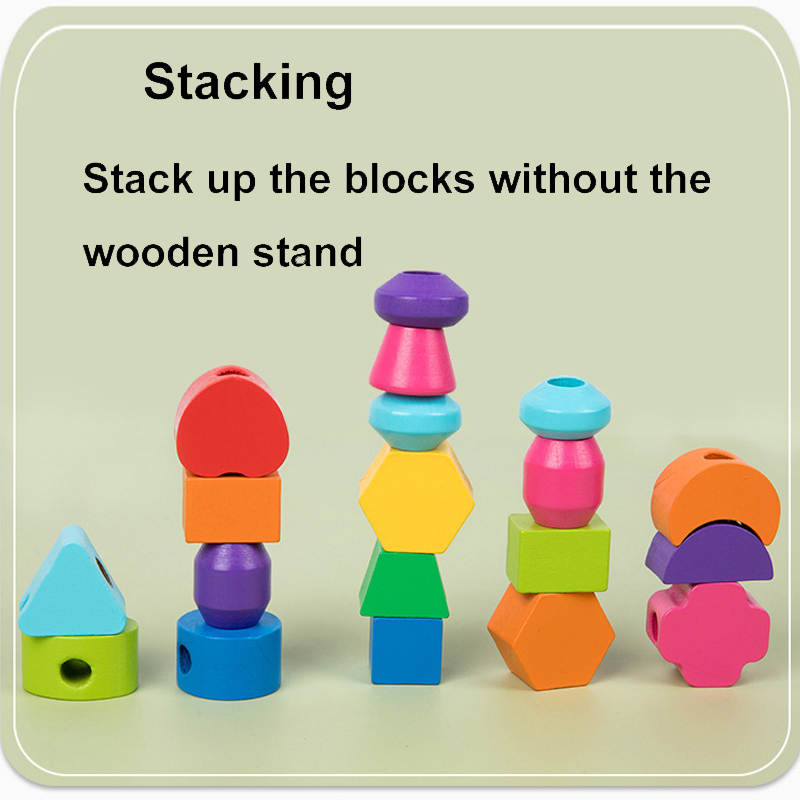 Montessori Wooden Beads Sequen - đánh giá và giá Wooden Blocks Stacking